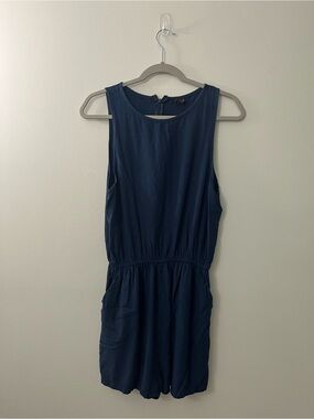 Sleeveless Navy Mini Dress with Elastic Waist